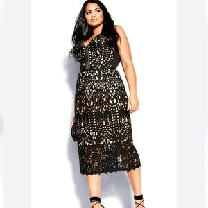 City Chic All-Over Lace Layover Dress